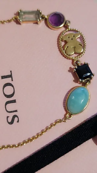 Pulsera Tous Oro/Vermeil con Piedras Moradas