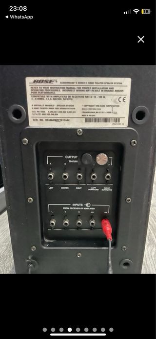 Subwoofer Bose 6 series. Activo 100W RMS Negro