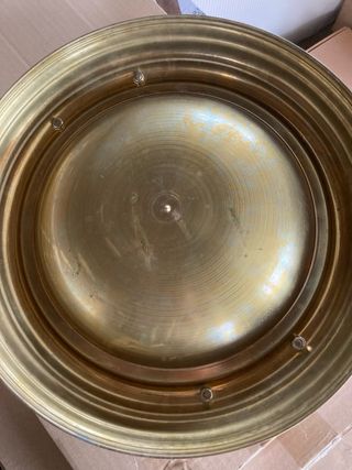 Brasero antiguo latón pulido con asas