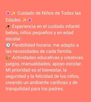 Cuidadora de niños en la zona del aljarafe