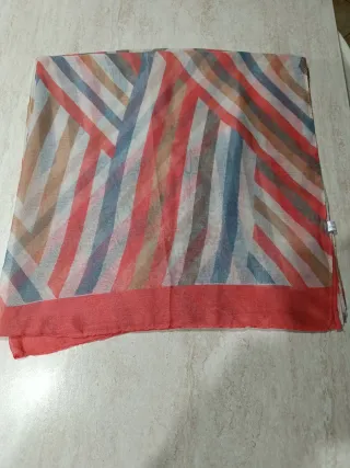 Foulard donna viscosa fantasia righe.