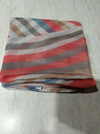 Foulard donna viscosa fantasia righe.