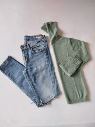 Jeans Zara y Jersey Pull&Bear Talla S