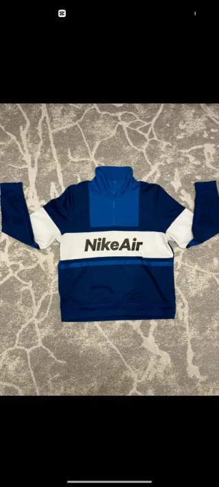 Sudadera Nike Air Media Cremallera Azul y Blanca