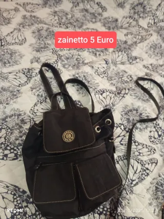 Zainetto nero con cuciture a contrasto Hernan Bags