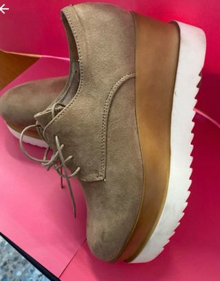 Scarpe platform beige/oro n.36