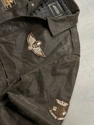 Chaqueta Bomber Cuero Vintage Made in USA