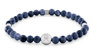 Pulsera cuentas Tommy Hilfiger azul y plata