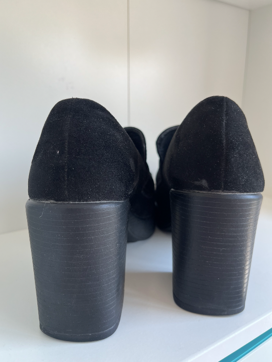 mocasines negros con plataforma tacon talla 40