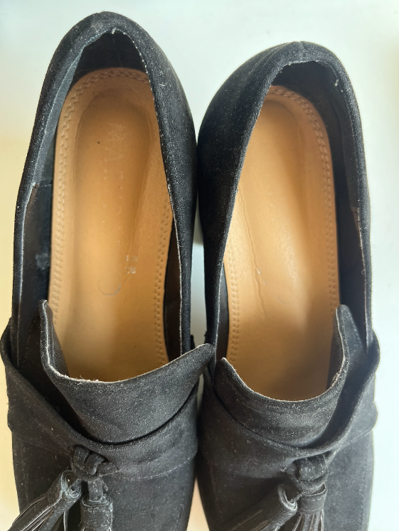 mocasines negros con plataforma tacon talla 40