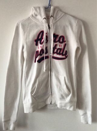Sudadera Aeropostale Blanca con Cremallera