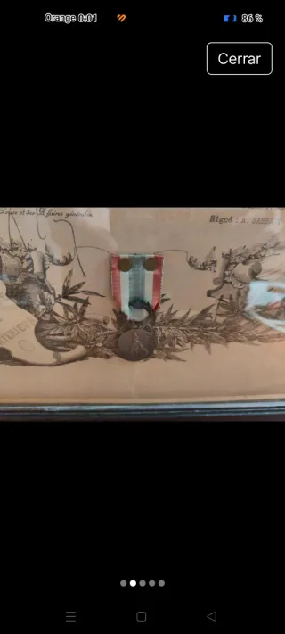 Diploma y Medalla Honorífica Policía Francesa