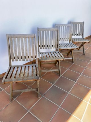 MESA + 6 SILLAS TECA