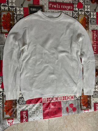 Jersey blanco de rayas