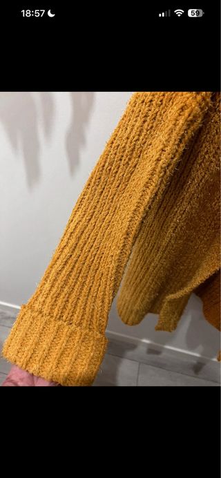 Chaqueta Larga  Primark Punto  Mostaza