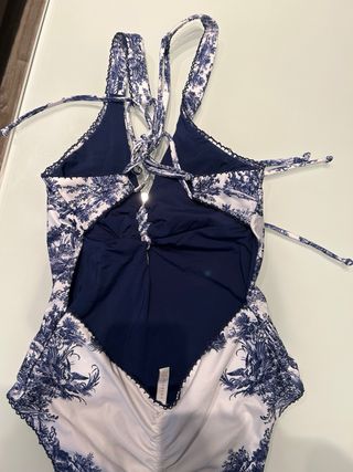 Bañador estampado azul y blanco