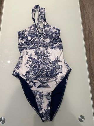 Bañador estampado azul y blanco