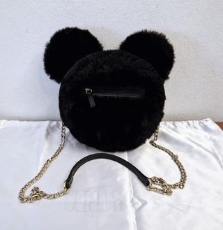 Borsa a tracolla Disney Mickey peluche nera