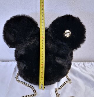 Borsa a tracolla Disney Mickey peluche nera