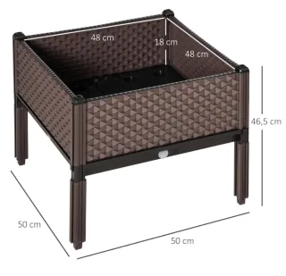 Juego 2 jardineras elevadas marrones