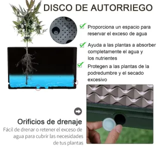 Juego 2 jardineras elevadas marrones