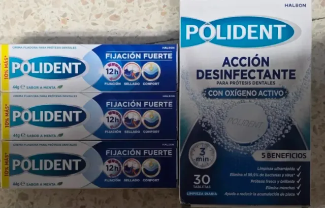 Polident Fijación Fuerte y Desinfectante
