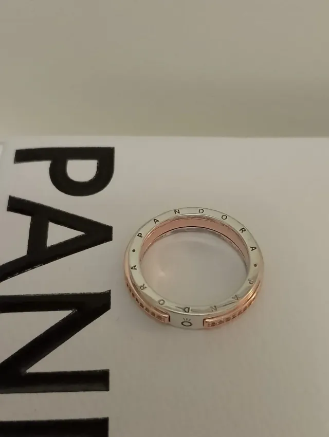 Anillo Pandora Oro Rosa y Plata Talla 17.3 mm