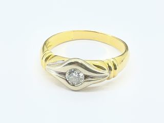 sortija oro 18k con piedra con diamante