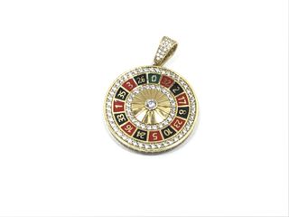 colgante oro 18k con piedra con circonita