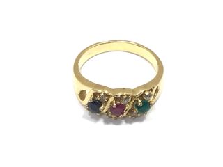 anillo oro 18k con piedra con zafiro,rubi,esmeralda,circonita