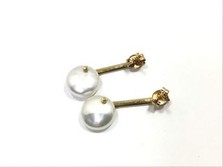 pendientes oro 18k con piedra con perla