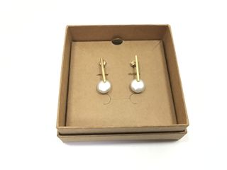 pendientes oro 18k con piedra con perla