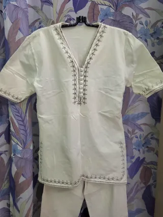 Conjunto Venca blanco bordado
