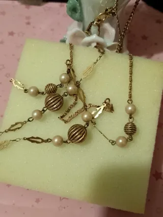 Collana lunga vintage dorata