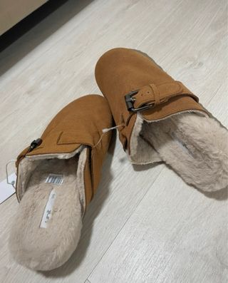 Zuecos piel forrados talla 38