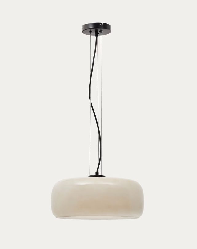 Candeeiro de teto Reig em vidro cinzento claro Ø 38 cm