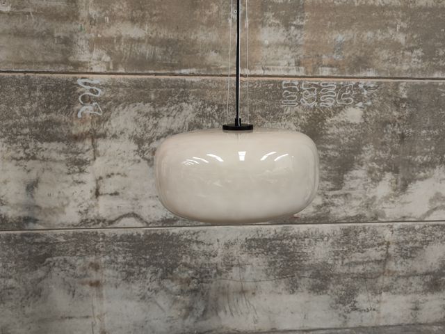 Candeeiro de teto Reig em vidro cinzento claro Ø 38 cm