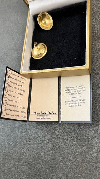 Pendientes Plata Ley 925 Baño Oro 24K