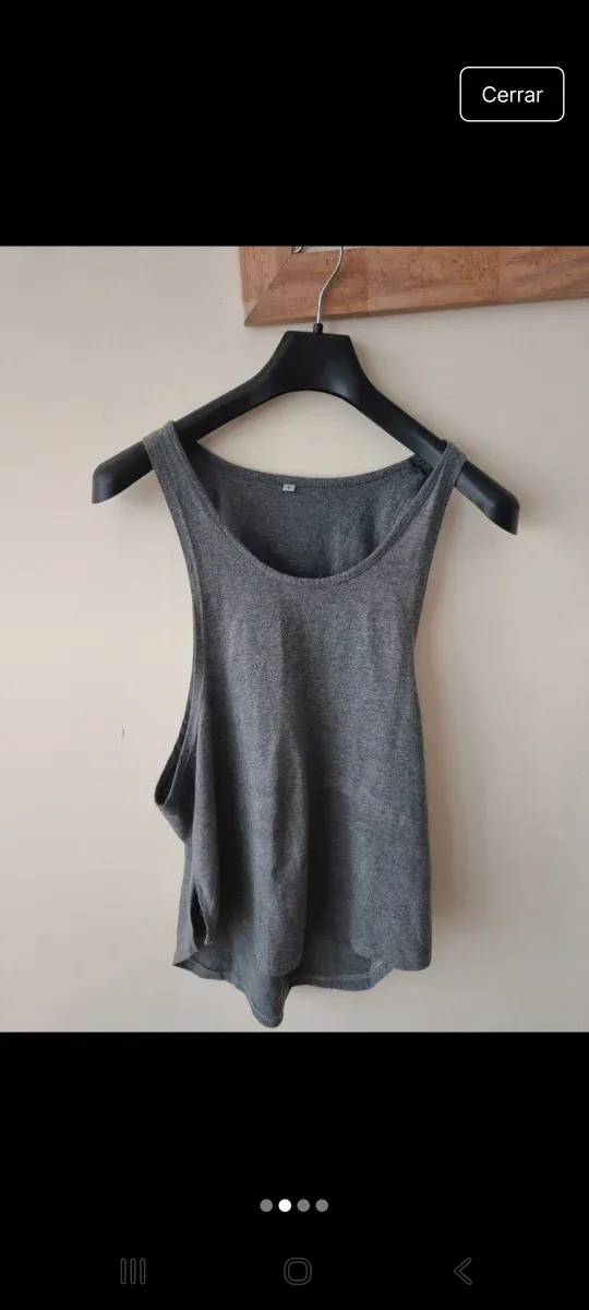Camiseta tirantes gris talla S