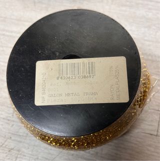 Galón Metal Dorado 10mm. de ancho y 50 Mt. largo