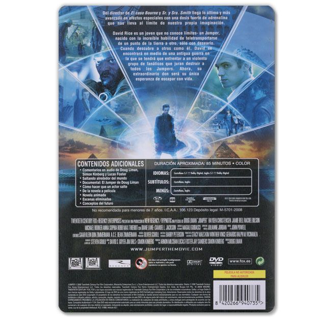 JUMPER Steelbook (Ficção Científico, Aventura)
