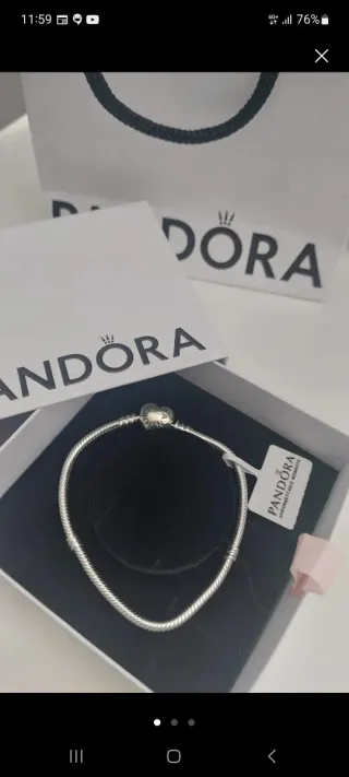 Pulsera Pandora Cierre Corazón Tallas 16,17,18,21 