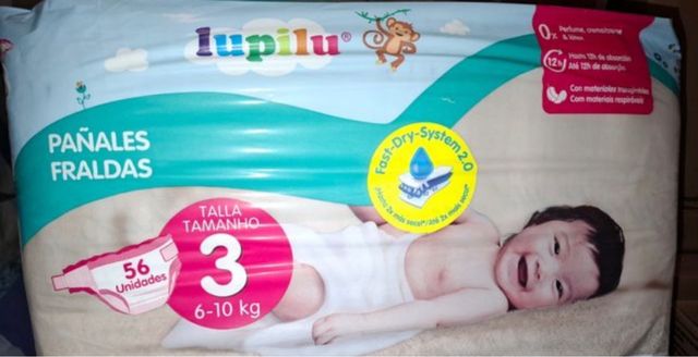 3 paquetes de Lupilu Pañales Talla 3 (6-10 kg)