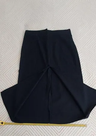 Falda Lino Zara Azul Marino Talla L