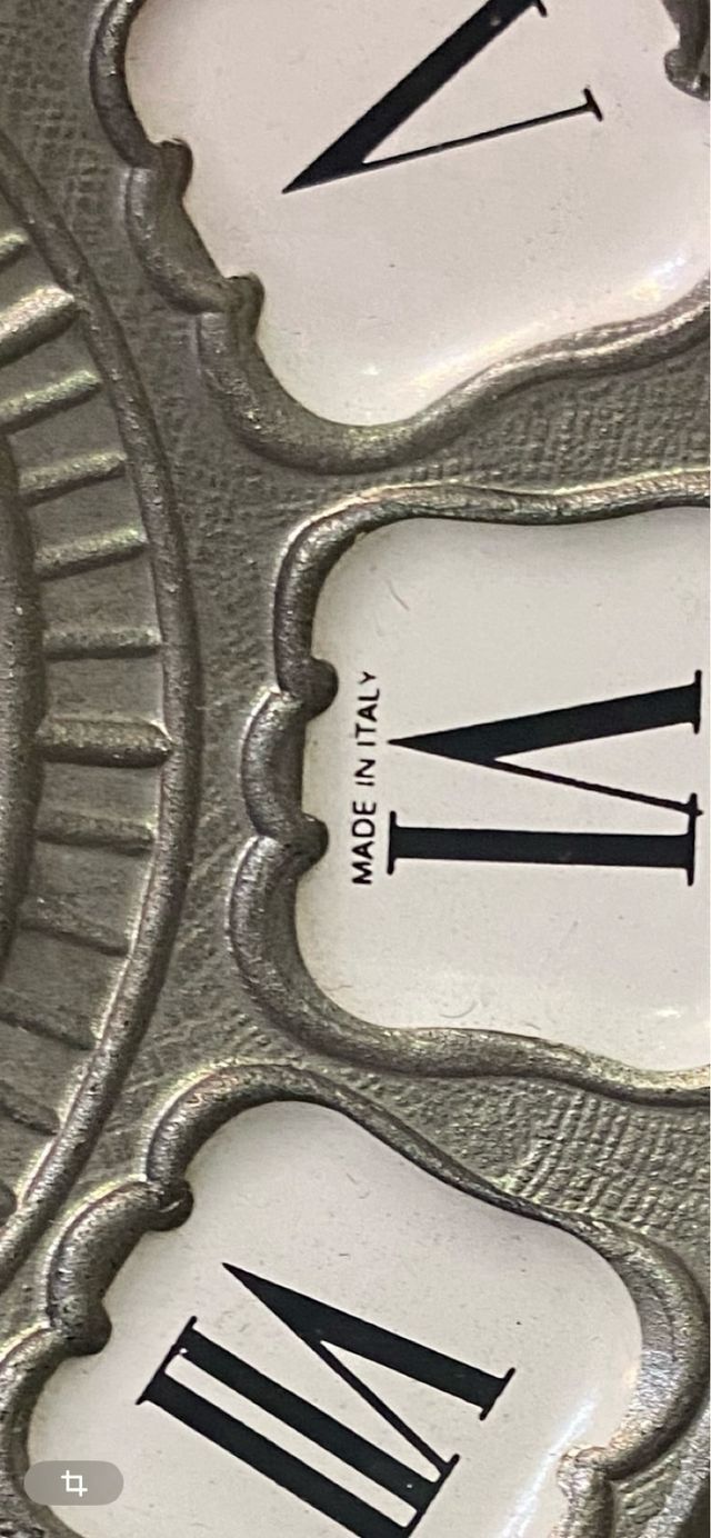 Orologio da muro in legno e peltro