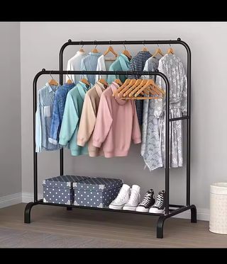 Perchero de Ropa Metálico Doble