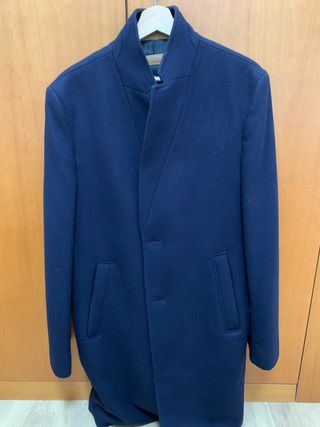 Abrigo paño azul Zara