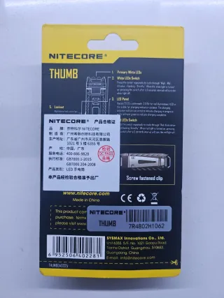 Linterna Nitecore THUMB USB-C 85 Lúmenes