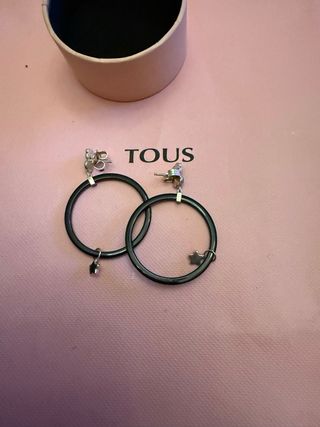 Pendientes Tous Aro Negro y Plata