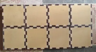 Baldosas hidráulicas amarillas con borde